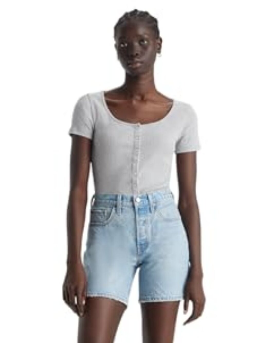 Levi's Size Size 27 501 Mid Thigh Jean Shorts Light Blue Take Off